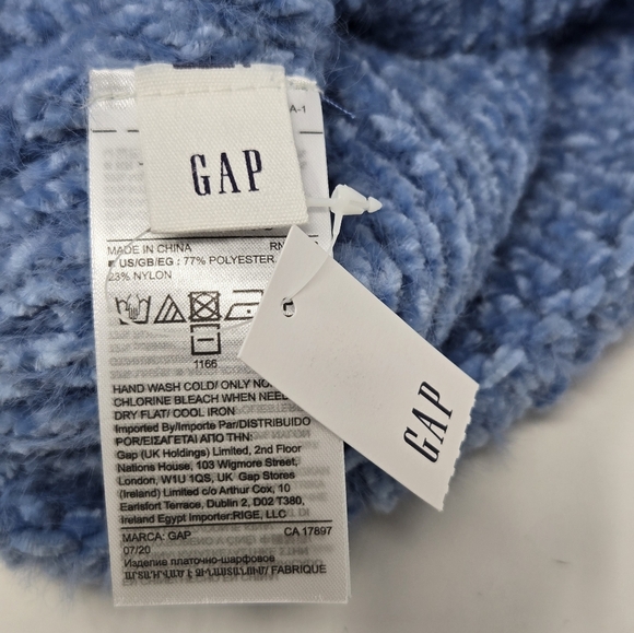 GAP WINTER COZY BUNDLE LOT OF 2 SCARF BEANIE HAT FAIR ISLE STRIPE BLUE WOMEN OS - Picture 11 of 15